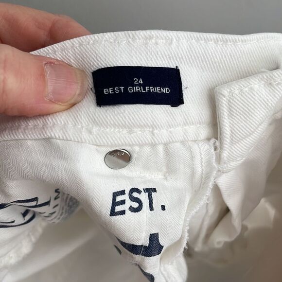 Gap Distressed White Best Girlfriend Jeans Size 24 - Picture 4 of 5